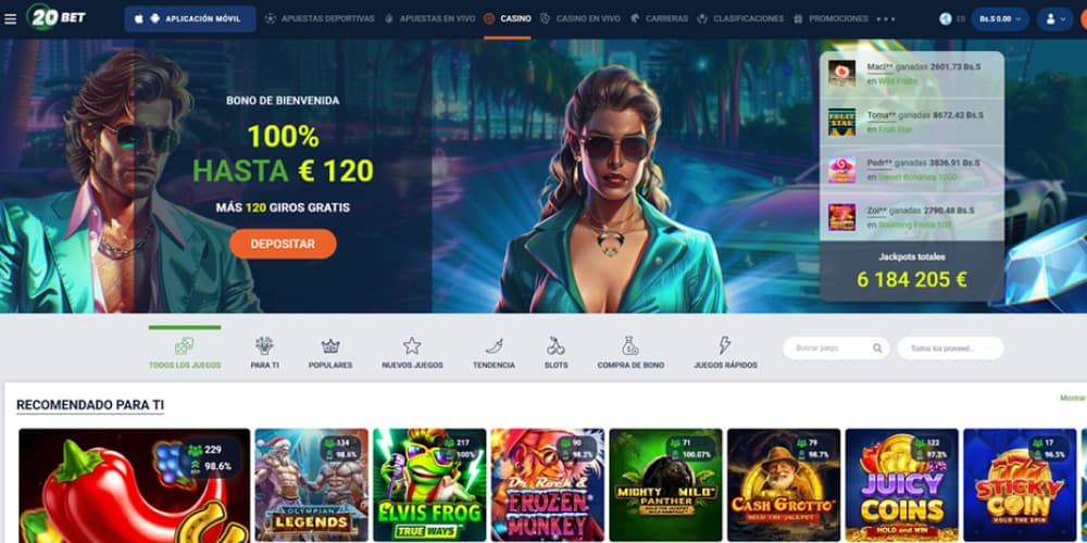 20Bet casino juegos