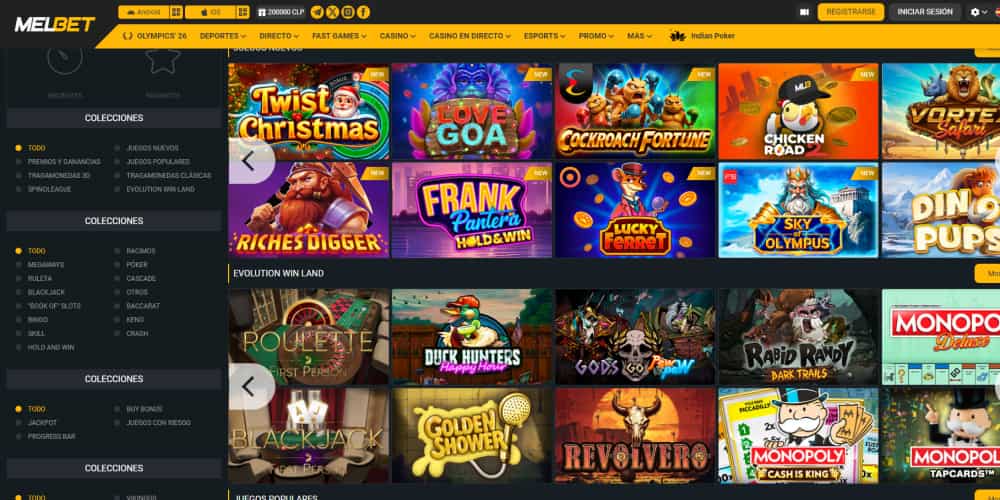 Melbet catálogo de juegos