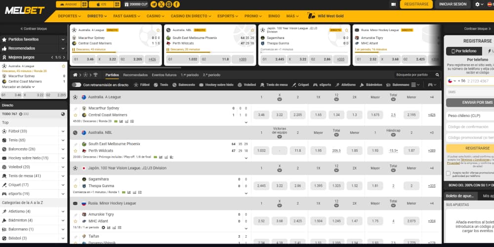 Melbet en vivo y futuras